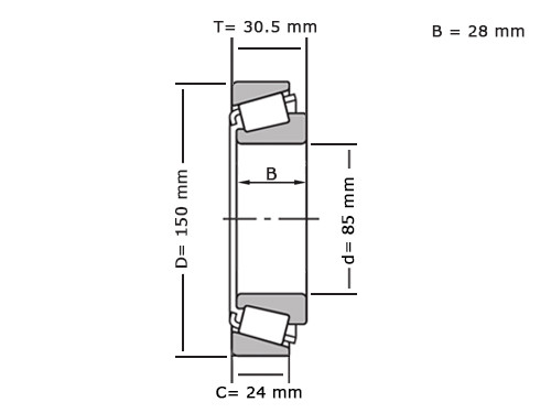 IBB Kegellager 30217 (85x150x30.50mm)