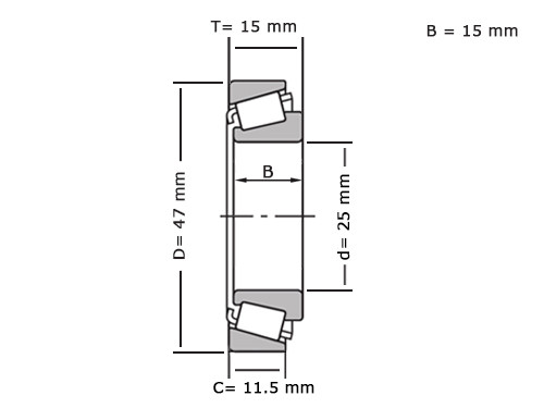 IBB Kegellager 32005 (25x47x15mm)