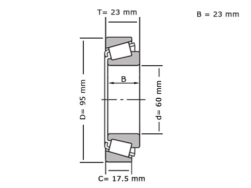 IBB Kegellager 32012 (60x95x23mm)