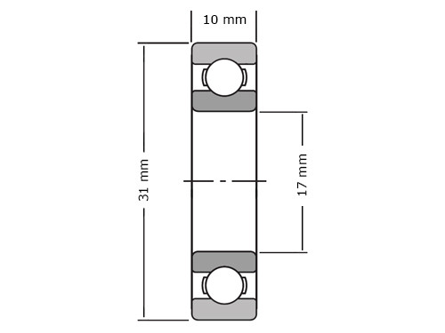 IBB Kogellager 173110 2RS (17x31x10mm)
