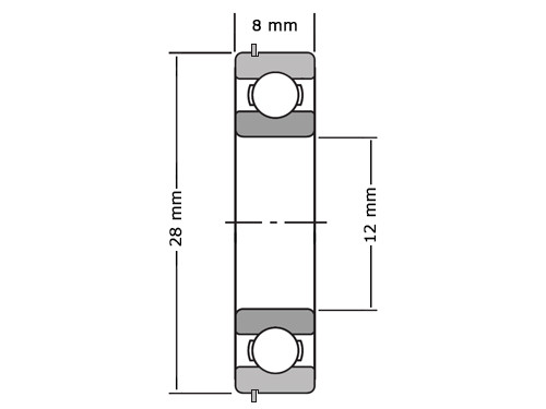 Nachi Kogellager 6001 2NSE9 NR CM (12x28x8mm)