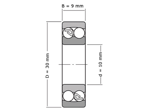 IBB Kogellager Zelfinstellend 1200 Cilindrisch (10x30x9mm)