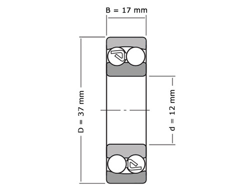 IBB Kogellager Zelfinstellend 2301 2RS Cilindrisch