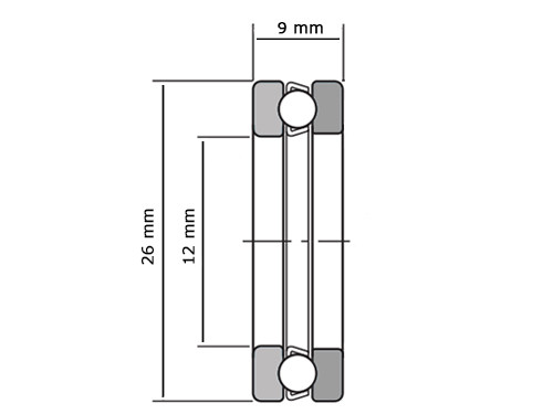 IBB Kogeltaatslager 51101 RVS (12x26x9mm)