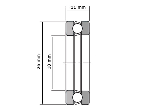 IBB Kogeltaatslager 51200 RVS (10x26x11mm)