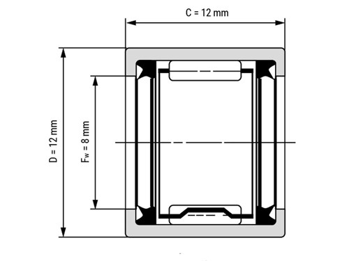 IBB Naaldhulslager HK0812 2RS (8x12x12mm)