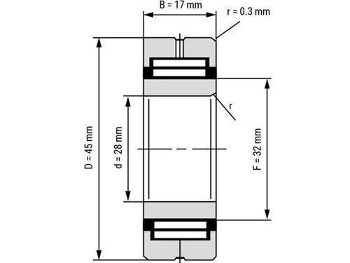 IBB Naaldlager Met Binnenring NA 49/28 (28x45x17mm)