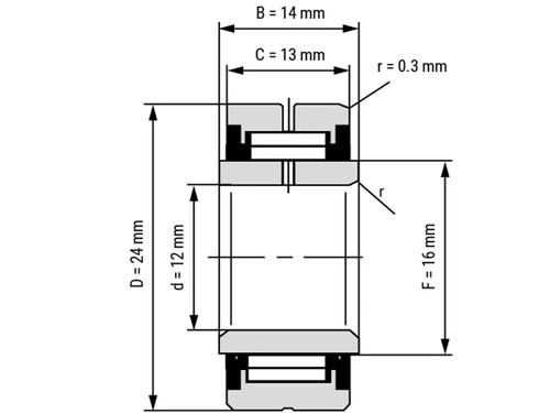 IBB Naaldlager Met Binnenring NA 4901 2RS (12x24x13mm)