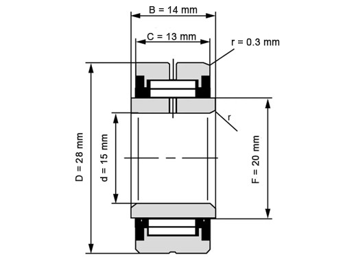 IBB Naaldlager Met Binnenring NA 4902 2RS (15x28x14mm)