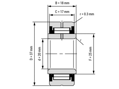 IBB Naaldlager Met Binnenring NA 4904 2RS (20x37x18mm)