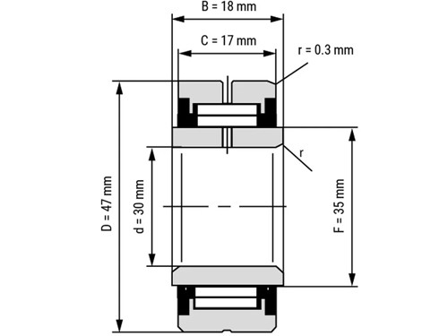 IBB Naaldlager Met Binnenring NA 4906 2RS (30x47x18mm)