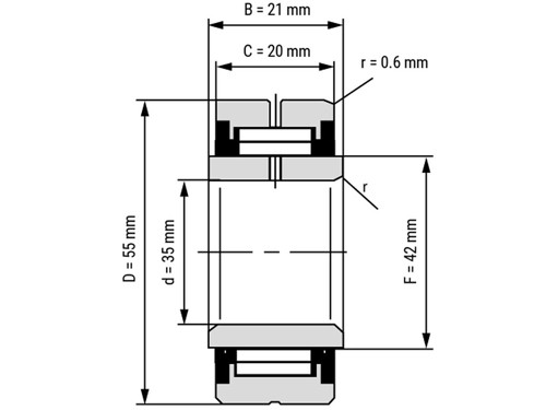 IBB Naaldlager Met Binnenring NA 4907 2RS (35x55x21mm)
