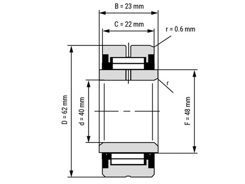 IBB Naaldlager Met Binnenring NA 4908 2RS (40x62x23mm)