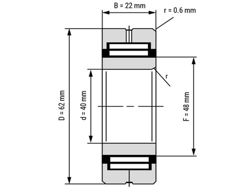 IBB Naaldlager Met Binnenring NA 4908 (40x62x22mm)