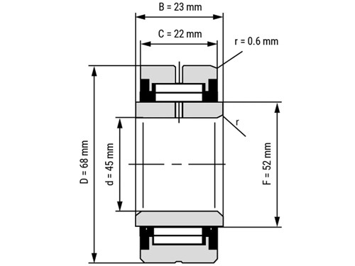 IBB Naaldlager Met Binnenring NA 4909 2RS (45x68x23mm)