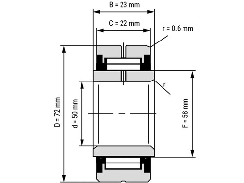 IBB Naaldlager Met Binnenring NA 4910 2RS (50x72x23mm)