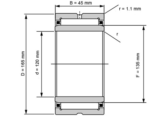 IBB Naaldlager Met Binnenring NA 4924 (120x165x45mm)