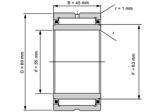 IBB Naaldlager Met Binnenring NA 6911 (55x80x45mm)