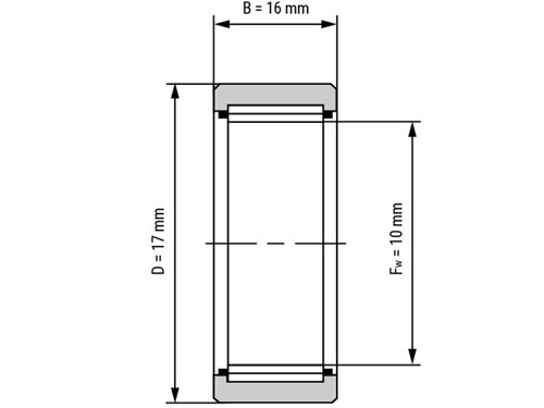 IBB Naaldlager Zonder Binnenring NK 10/16 TN (10x17x16mm)