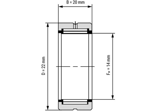 IBB Naaldlager Zonder Binnenring NK 14/20 (14x22x20mm)