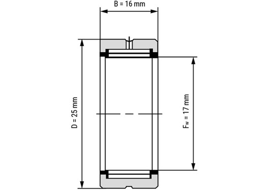 IBB Naaldlager Zonder Binnenring NK 17/16 (17x25x16mm)