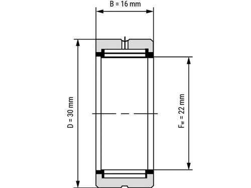 IBB Naaldlager Zonder Binnenring NK 22/16 (22x30x16mm)