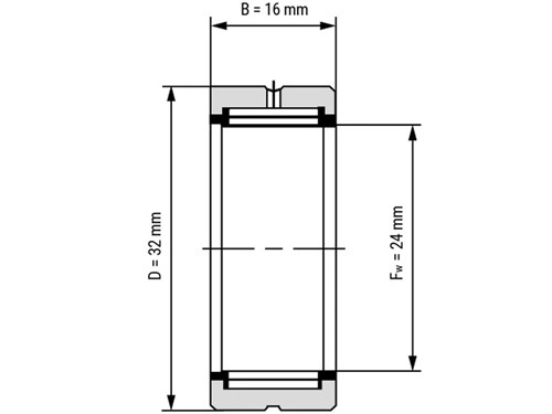 IBB Naaldlager Zonder Binnenring NK 24/16 (24x32x16mm)