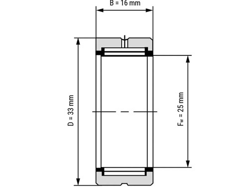 IBB Naaldlager Zonder Binnenring NK 25/16 (25x33x16mm)
