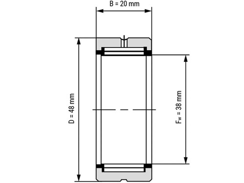 IBB Naaldlager Zonder Binnenring NK 38/20 (38x48x20mm)