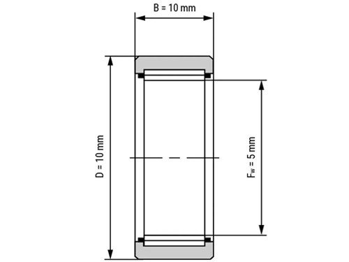 IBB Naaldlager Zonder Binnenring NK 5/10 TN (5x10x10mm)