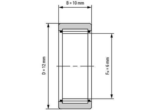IBB Naaldlager Zonder Binnenring NK 6/10 TN (6x12x10mm)