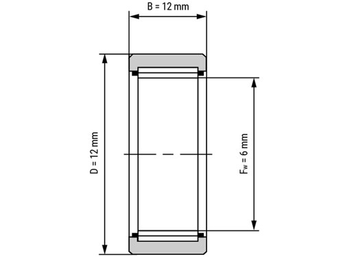 IBB Naaldlager Zonder Binnenring NK 6/12 TN (6x12x12mm)