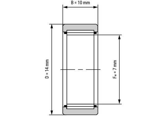 IBB Naaldlager Zonder Binnenring NK 7/10 TN (7x14x10mm)