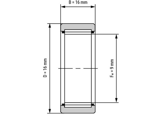 IBB Naaldlager Zonder Binnenring NK 9/16 TN (9x16x16mm)