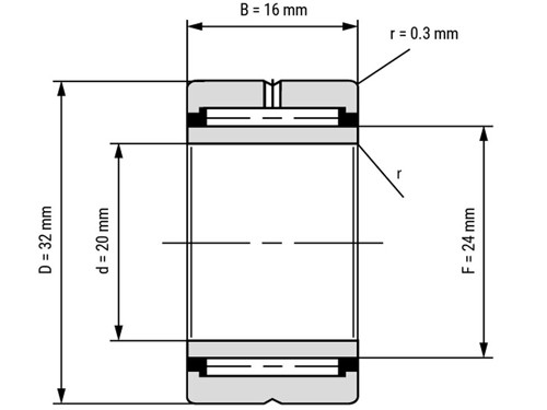 IBB Naaldlager Met Binnenring NKI 20/16 (20x32x16mm)