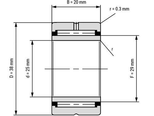 IBB Naaldlager Met Binnenring NKI 25/20 (25x38x20mm)