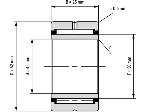 IBB Naaldlager Met Binnenring NKI 45/25 (45x62x25mm)
