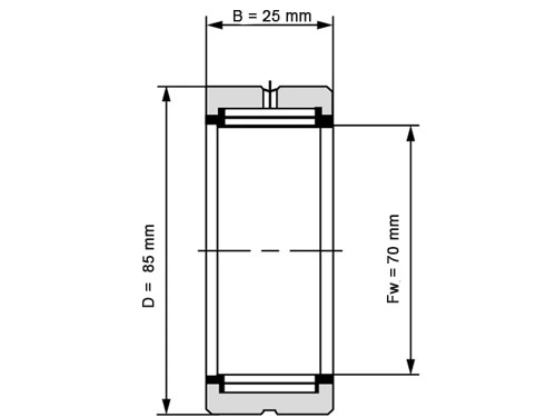 IBB Naaldlager Zonder Binnenring NK 70/25 (70x85x25mm)