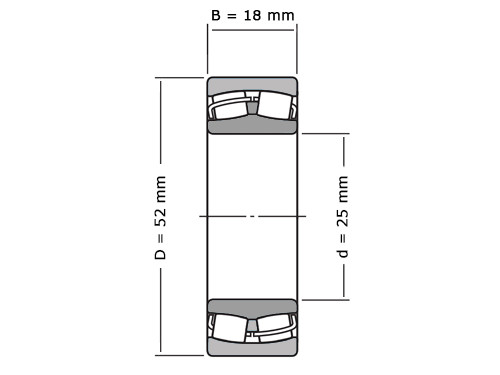 IBB Tonlager Zelfinstellend 22205 C3 Cilindrisch (25x52x18mm)