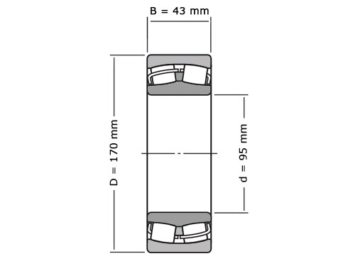 IBB Tonlager Zelfinstellend 22219 Cilindrisch (95x170x43mm)
