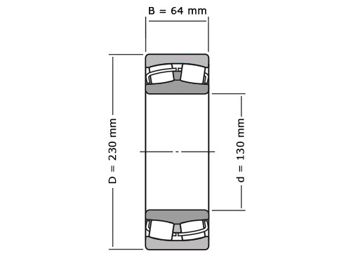IBB Tonlager Zelfinstellend 22226 Cilindrisch (130x230x64mm)