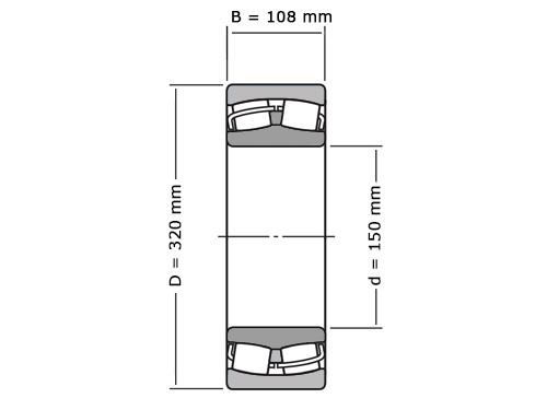 IBB Tonlager Zelfinstellend 22330 C3 Cilindrisch (150x320x108mm)