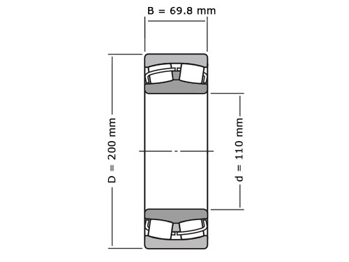 IBB Tonlager Zelfinstellend 23222 Cilindrisch (110x200x69.80mm)