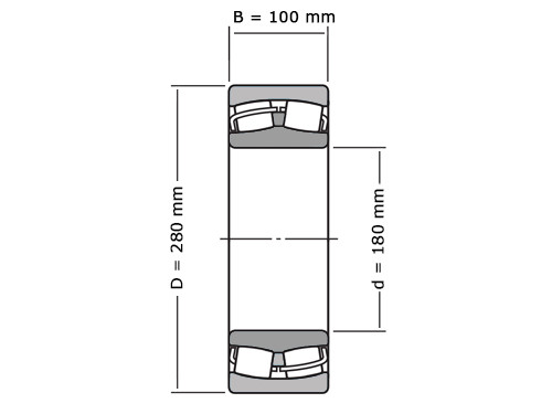 IBB Tonlager Zelfinstellend 24036 C3 Cilindrisch (180x280x100mm)