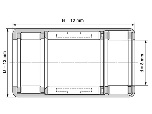 IBB Vrijloop Naaldhulslager HF0812 KF