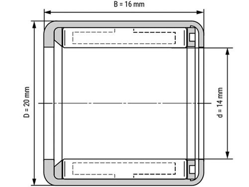 INA Vrijloop Naaldhulslager HF1416 L564 (14x20x16mm)