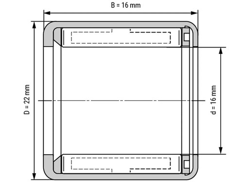 INA Vrijloop Naaldhulslager HF1616 L564 (16x22x16mm)