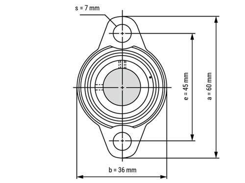 IBB Flenskogellager Ovaal UFL000 (10mm)