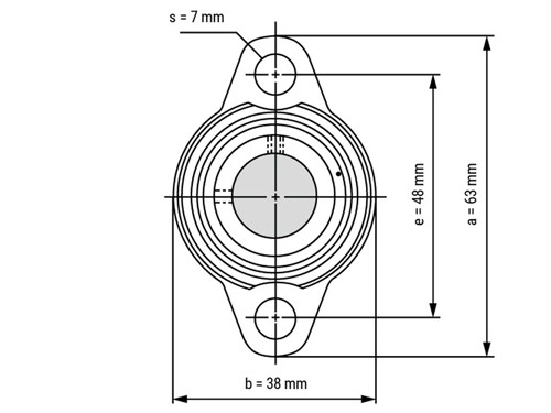 IBB Flenskogellager Ovaal UFL001 (12mm)