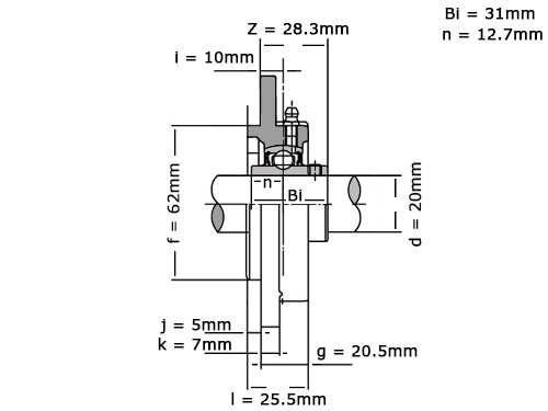IBB Lagerblok Rond UCFC204 (20mm)